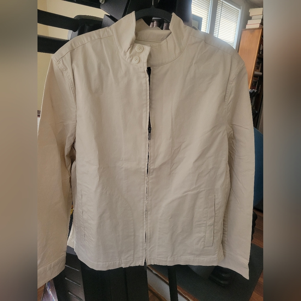 Express Cream Zip-Up Mens Jacket